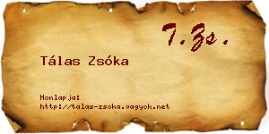Tálas Zsóka névjegykártya